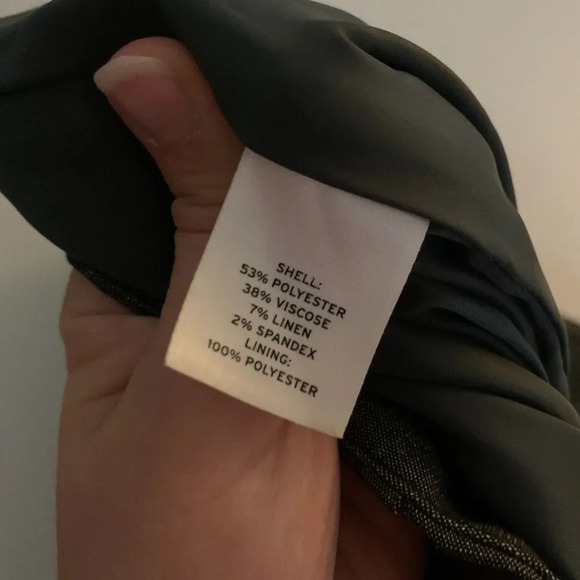 Halogen Skirt Women’s 14 Grey Linen Blend Pencil Skirt W35” L21” Zip Side - Picture 6 of 7